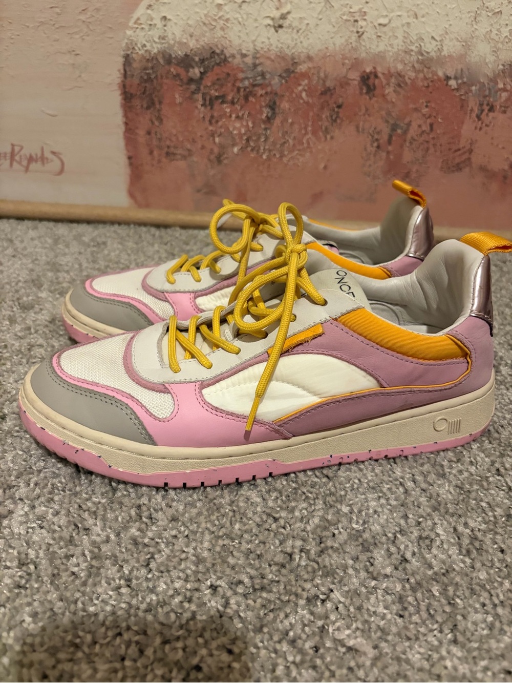 Oncept Pink & White Colorblock Sneakers